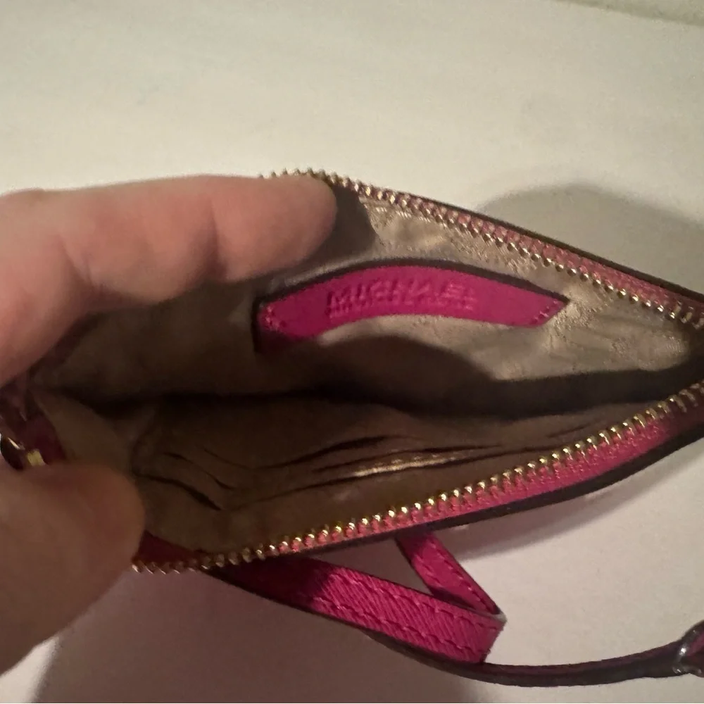 Michael Kors Fuchsia Wristlet with Gold Hardware